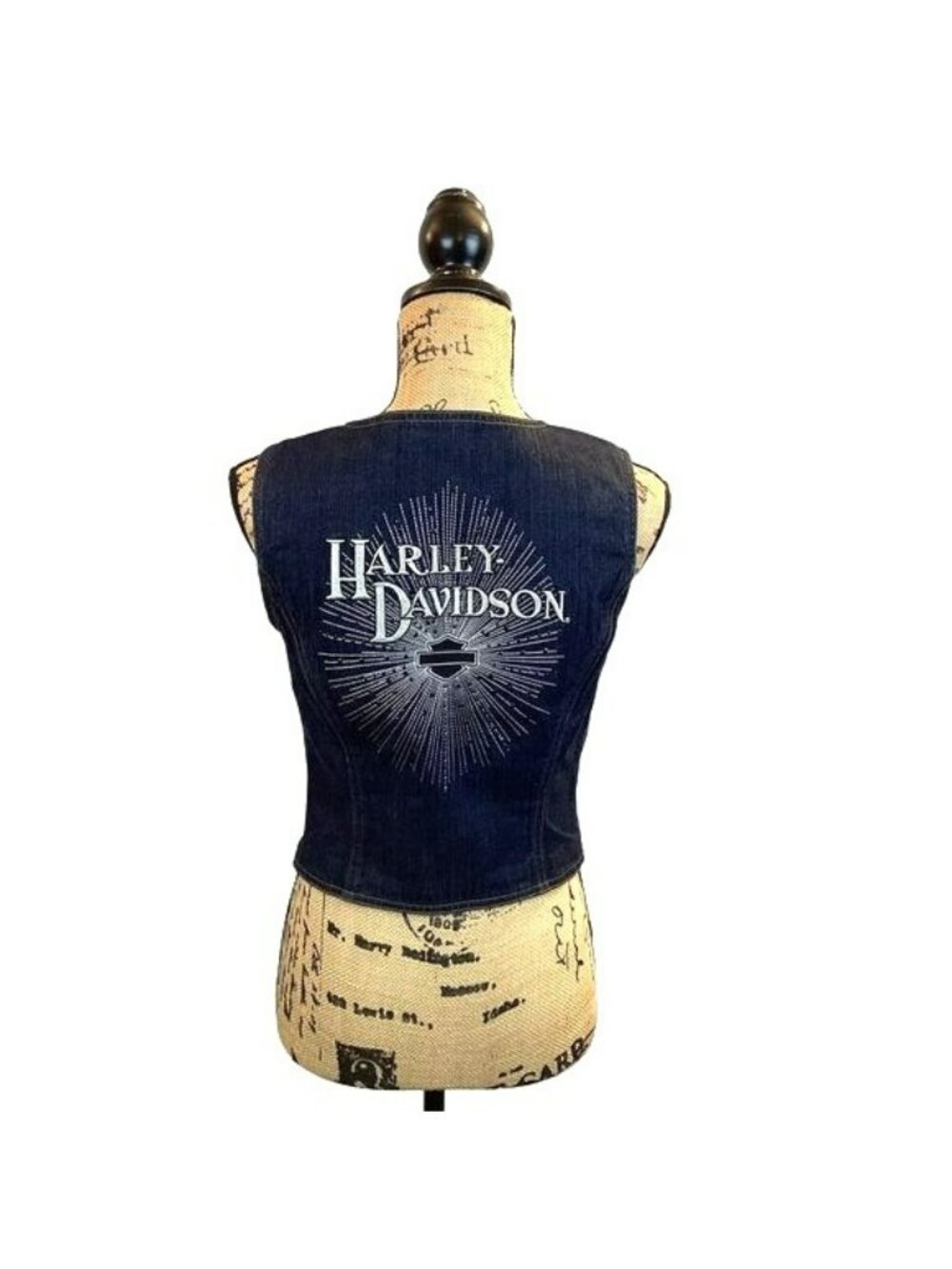 Harley Davidson Rhinestone Denim Vest